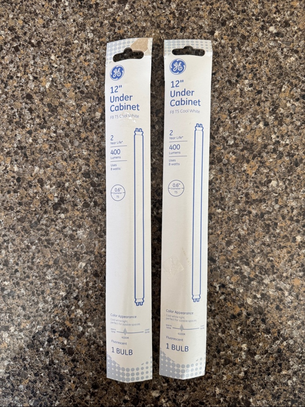 GE 12" T5 Under Cabinet Cool White Fluorescent Light Bulb - Set of 2
